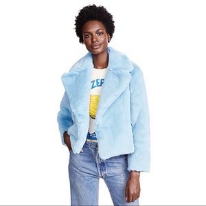 Diane Von Furstenberg Light Blue Pea Coat